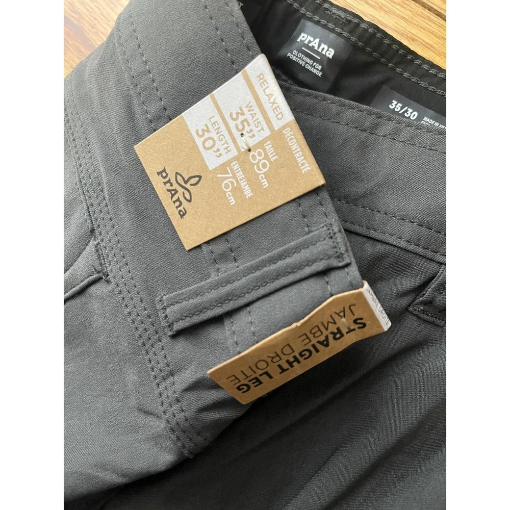 PRANA Stretch‎ Zion Pant II 35x30 Dark Iron Gray Relaxed Straight Leg Gorpcore